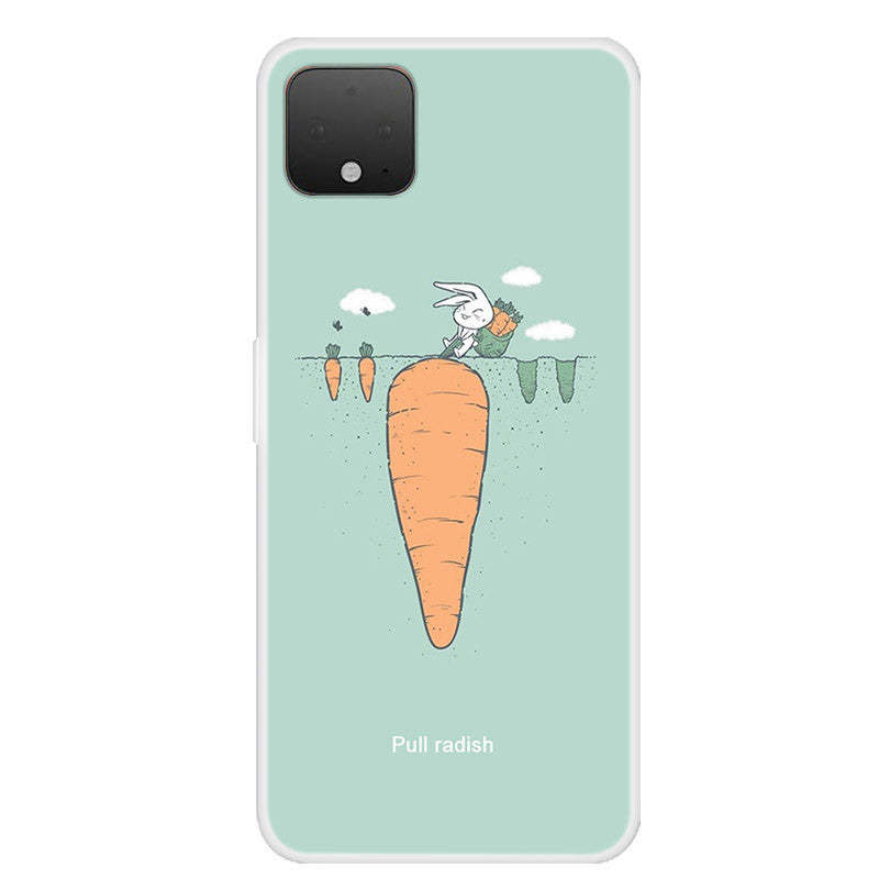 HKM-467859 Cartoon TPU Painted Mobile Phone Back Cover with Animal, Flower, Skull, and Geometry Designs