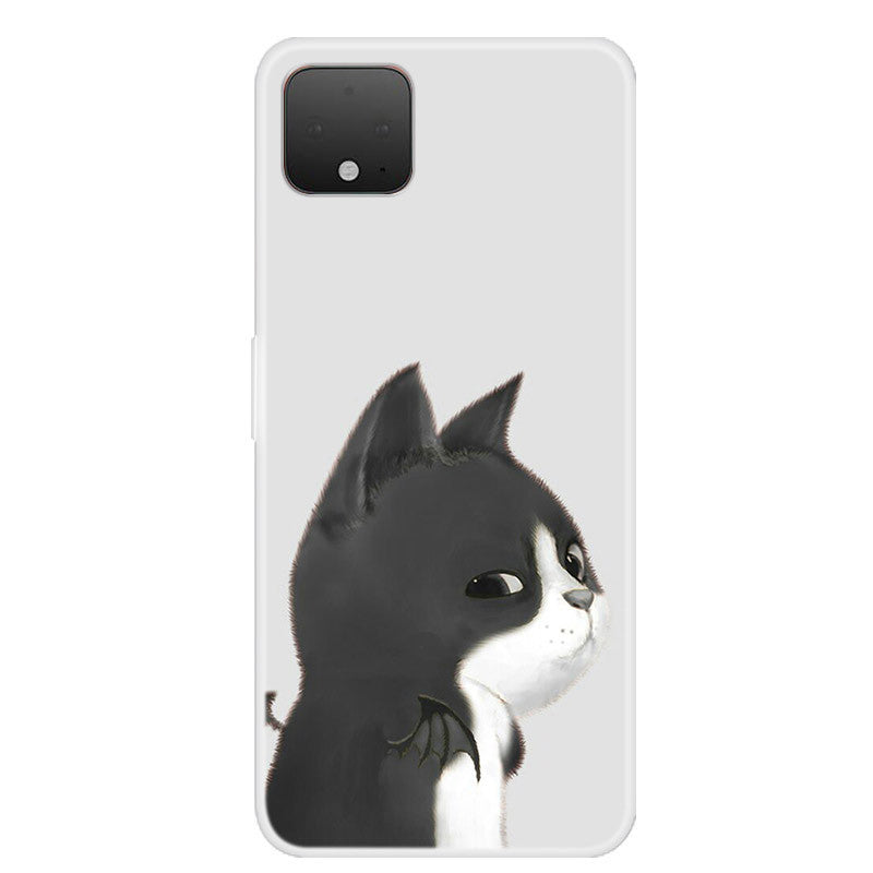 HKM-467859 Cartoon TPU Painted Mobile Phone Back Cover with Animal, Flower, Skull, and Geometry Designs