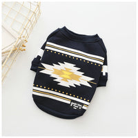 HKM-467859 Cozy Cotton Velvet Print Sweater for Small Dogs in Grey Blue