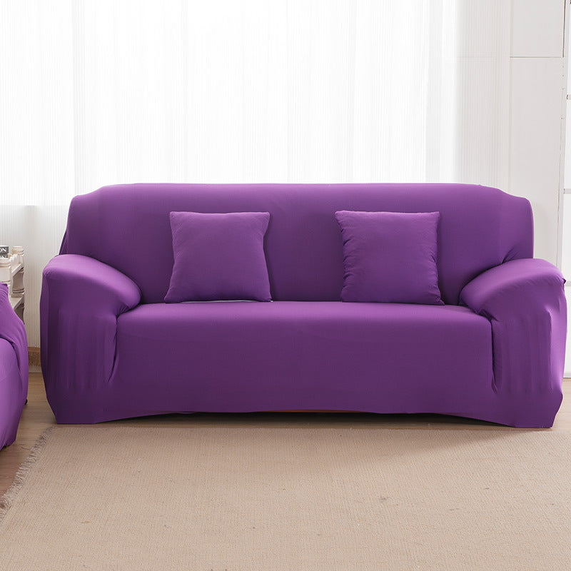 HKM-467987 Solid Color Towel Sofa Cover - Elastic, Breathable, Easy to Install, Fits Most Sofas