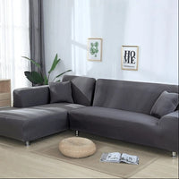 HKM-467987 Solid Color Towel Sofa Cover - Elastic, Breathable, Easy to Install, Fits Most Sofas