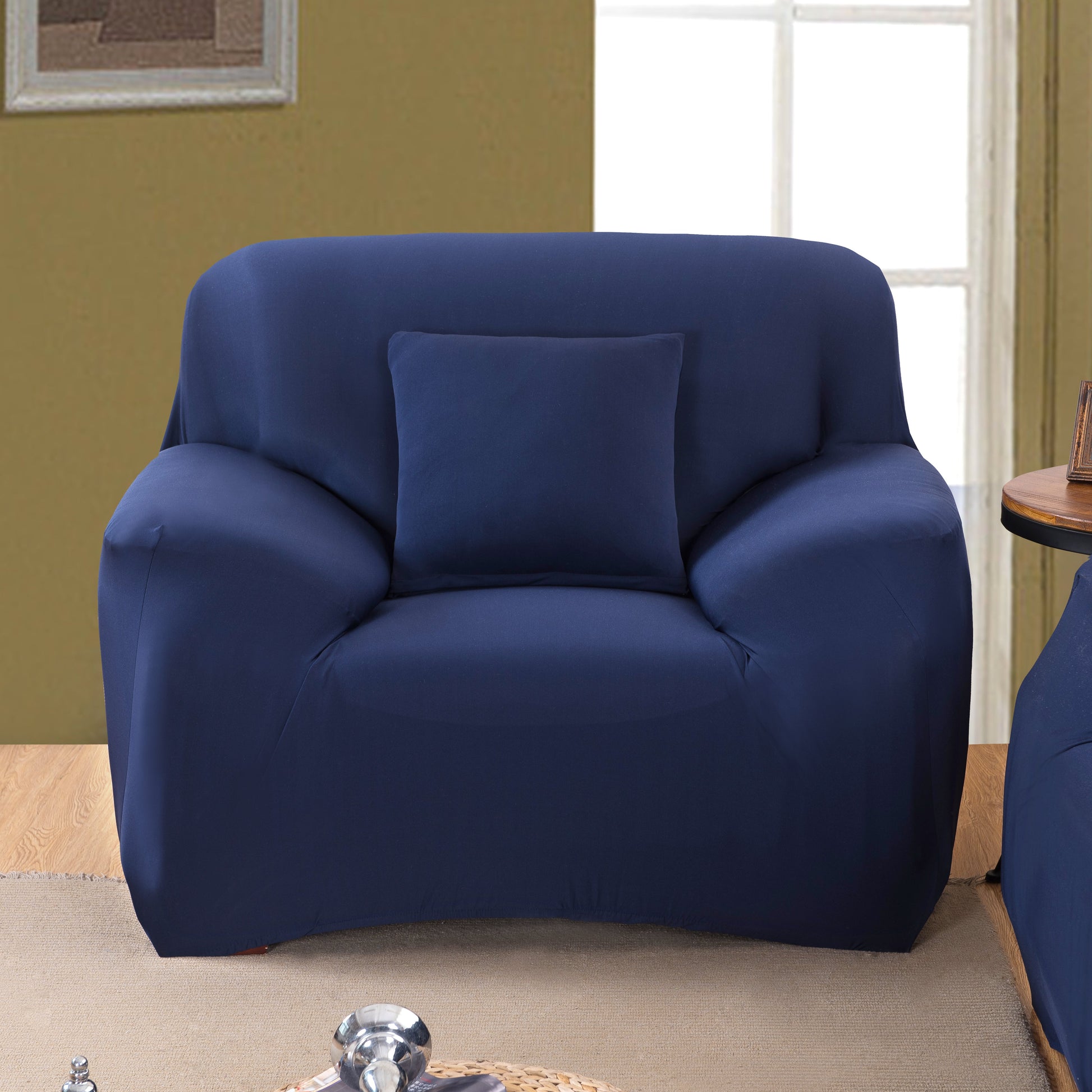 HKM-467987 Solid Color Towel Sofa Cover - Elastic, Breathable, Easy to Install, Fits Most Sofas