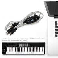 HKM-468115 USB to MIDI Electronic Keyboard Adapter Cable for Computer Music Editing - 2 Meters Long