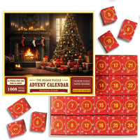 HKM-468179 Christmas Puzzle Advent Calendar Box - 1008 Pieces Educational Countdown Gift - Eco-Friendly Material, 24 Days Holiday Fun