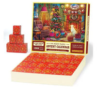 HKM-468179 Christmas Puzzle Advent Calendar Box - 1008 Pieces Educational Countdown Gift - Eco-Friendly Material, 24 Days Holiday Fun