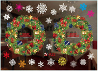 HKM-468371 Festive PVC Christmas Window Stickers - 50cm x 35.3cm, Easy to Apply