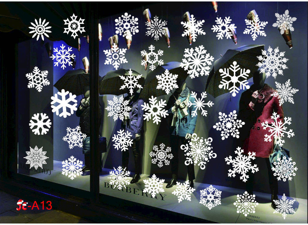 HKM-468371 Festive PVC Christmas Window Stickers - 50cm x 35.3cm, Easy to Apply
