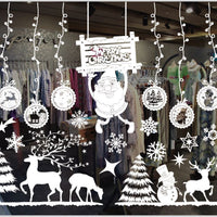 HKM-468371 Festive PVC Christmas Window Stickers - 50cm x 35.3cm, Easy to Apply