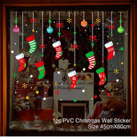 HKM-468371 Festive PVC Christmas Window Stickers - 50cm x 35.3cm, Easy to Apply