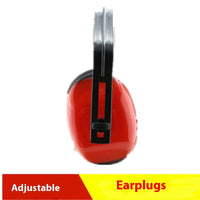 HKM-468435 Red Noise Reduction Earmuffs for Industrial Use, Sound Insulation, Comfortable Head Wear, Durable Plastic/ABS