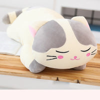 HKM-468435 Snooze Cat Plush Toy Pillow Made of Soft Down Cotton in Various Sizes