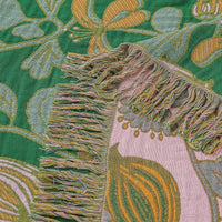 HKM-468435 Universal All-Season Sofa Cover in Green Floral Pattern, Modern Cotton Towel Blanket - 200cm x 230cm