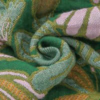 HKM-468435 Universal All-Season Sofa Cover in Green Floral Pattern, Modern Cotton Towel Blanket - 200cm x 230cm