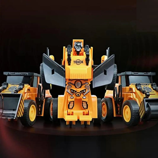 HKM-468563 Robot Simulation Truck Toy - Deformation Engineering Vehicle for Kids, Plastic Friction Truck for Ages 2-13