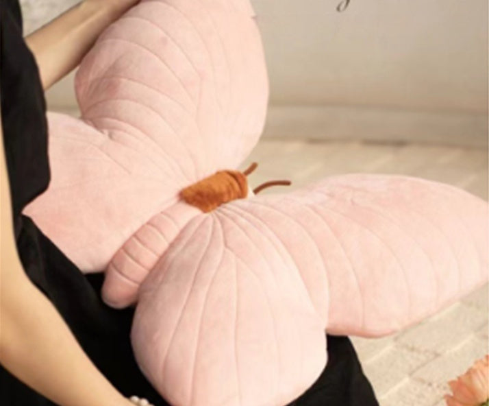 HKM-468563 Soft Pink Butterfly and Moth Pillow 30cm Cushion for Youth