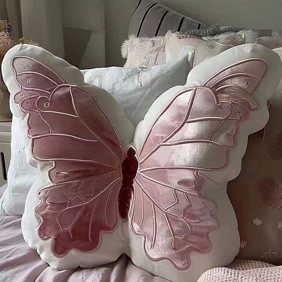 HKM-468563 Soft Pink Butterfly and Moth Pillow 30cm Cushion for Youth