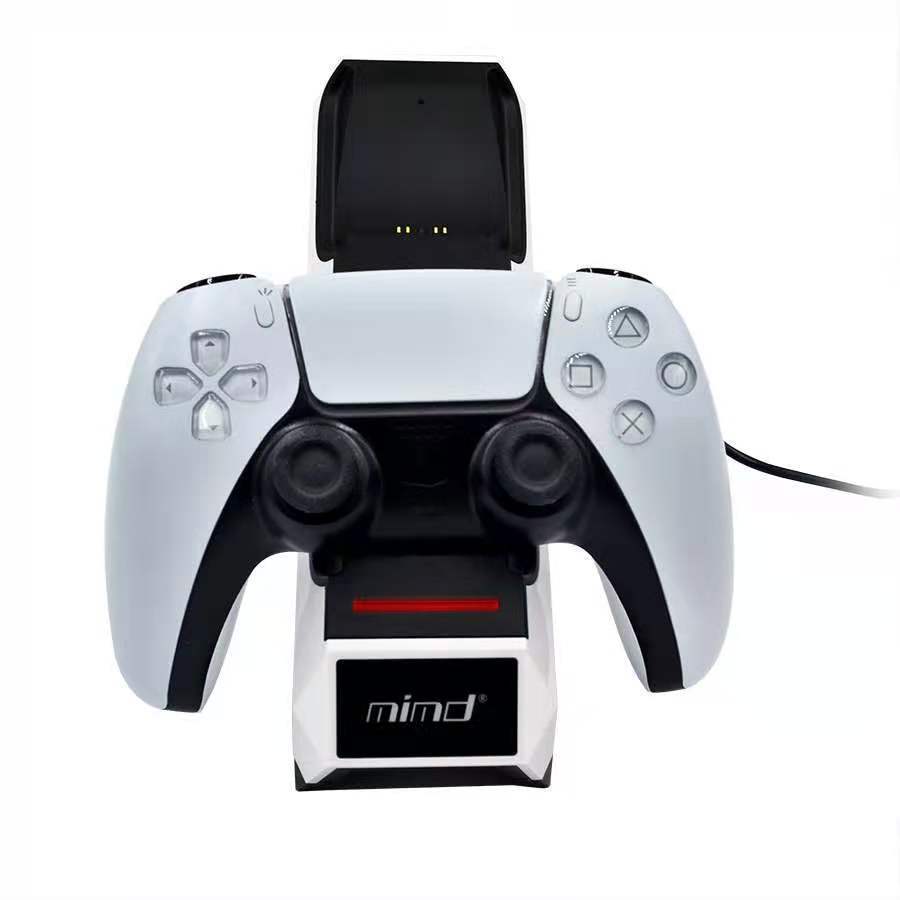 HKM-468627 Dual Charger with Handle for PS5 Game Controllers, ABS Material Gaming Accessory