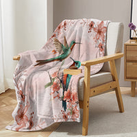 HKM-468755 Soft Floral Fleece Throw Blanket - Perfect for Couch, Camping, and Office Use in Multiple Sizes