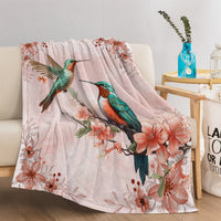 HKM-468755 Soft Floral Fleece Throw Blanket - Perfect for Couch, Camping, and Office Use in Multiple Sizes