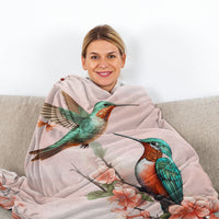 HKM-468755 Soft Floral Fleece Throw Blanket - Perfect for Couch, Camping, and Office Use in Multiple Sizes