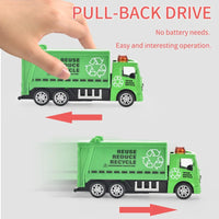 HKM-469011 1:55 Scale Pull Back Diecast Toy Truck Collection - Metal Firetruck & Tractor Model for Kids