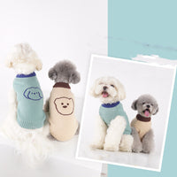 HKM-469011 Cozy Knitted Puppy Vest Sweater in Red, Apricot, and Green - Rabbit Velvet Fabric, Multiple Sizes Available