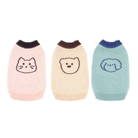 HKM-469011 Cozy Knitted Puppy Vest Sweater in Red, Apricot, and Green - Rabbit Velvet Fabric, Multiple Sizes Available