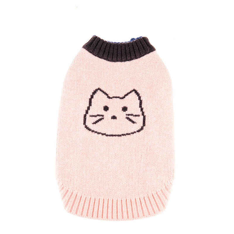 HKM-469011 Cozy Knitted Puppy Vest Sweater in Red, Apricot, and Green - Rabbit Velvet Fabric, Multiple Sizes Available