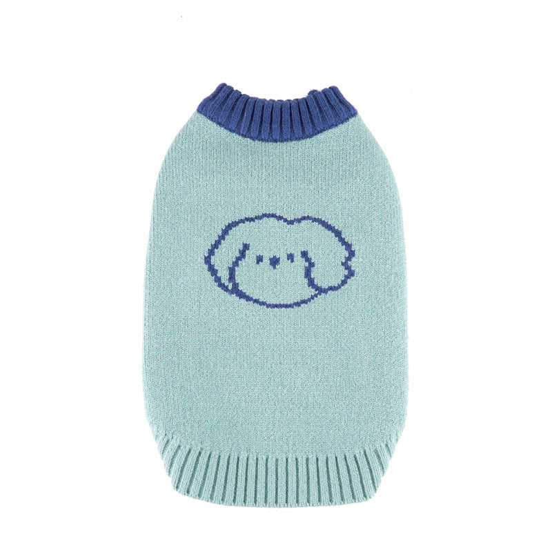 HKM-469011 Cozy Knitted Puppy Vest Sweater in Red, Apricot, and Green - Rabbit Velvet Fabric, Multiple Sizes Available