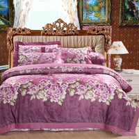 HKM-469075 Delicate Cotton Jacquard Bedding Set - 4 Pieces, Smooth & Breathable Design