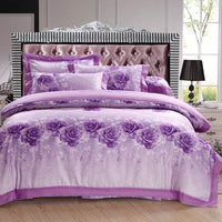 HKM-469075 Delicate Cotton Jacquard Bedding Set - 4 Pieces, Smooth & Breathable Design