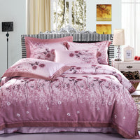 HKM-469075 Delicate Cotton Jacquard Bedding Set - 4 Pieces, Smooth & Breathable Design