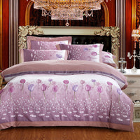 HKM-469075 Delicate Cotton Jacquard Bedding Set - 4 Pieces, Smooth & Breathable Design