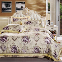 HKM-469075 Delicate Cotton Jacquard Bedding Set - 4 Pieces, Smooth & Breathable Design