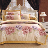 HKM-469075 Delicate Cotton Jacquard Bedding Set - 4 Pieces, Smooth & Breathable Design