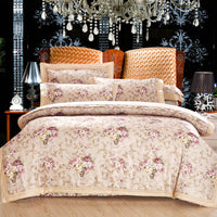 HKM-469075 Delicate Cotton Jacquard Bedding Set - 4 Pieces, Smooth & Breathable Design