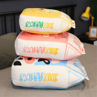 HKM-469075 Milk Carton Plush Pillow - Soft Cartoon Cushion in Strawberry, Original, and Banana Flavors