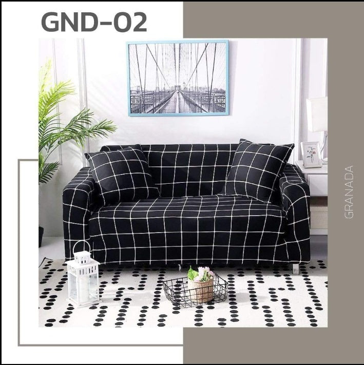 HKM-469139 Stretchable Sofa Cover with Pillowcases for Various Sizes: Fits 90-300 cm Sofas