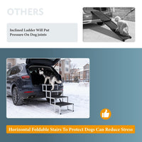 HKM-469267 Foldable Dog Ramp for Cars and Trucks, Portable Stair with Non-Slip Surface, Supports Up to 250 lbs
