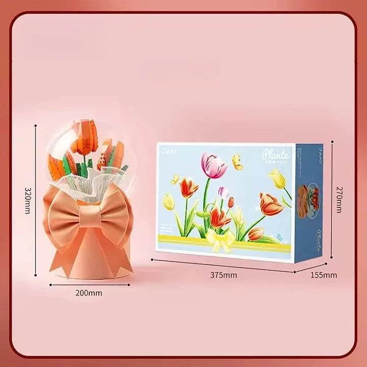 Creative Mini Particle Flower Building Block Set - 50 Pieces, Modern Design, Ideal for Ages 2 and Up