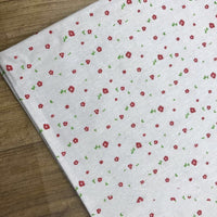 HKM-469587 Digital Printed Linen Cotton Fabric - Two-Tone Floral Design, 55% Linen, 45% Cotton, 310 g/㎡, 152 cm Width, 10 m Length