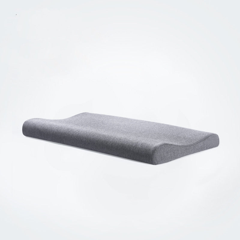 HKM-469587 Memory Foam Children's Low Pillow with Long-Staple Cotton Cover - Sky Blue Rectangular Design