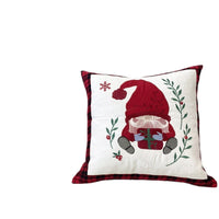 HKM-469715 Christmas Embroidery Pillow Cover featuring Santa Claus and Deer - 45x45cm Polyester Fiber Cushion