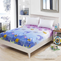 HKM-469715 Floral Pattern Mattress Protector in Polyester Cotton Blend, 200x230cm