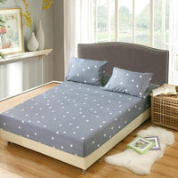 HKM-469715 Floral Pattern Mattress Protector in Polyester Cotton Blend, 200x230cm