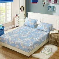 HKM-469715 Floral Pattern Mattress Protector in Polyester Cotton Blend, 200x230cm
