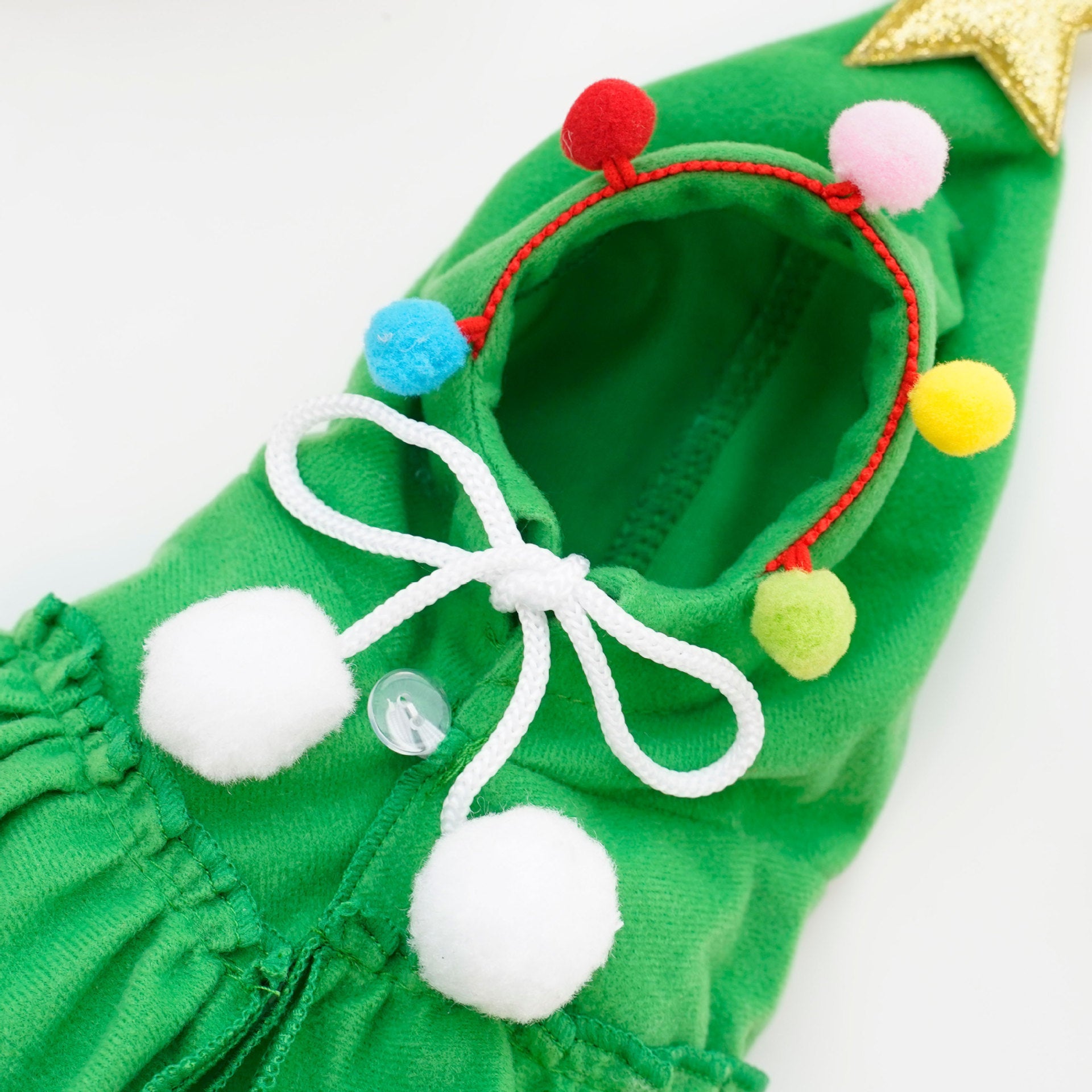 HKM-469715 Two-Color Cloak Pet Cape and Shawl in Christmas Tree Green for Dogs