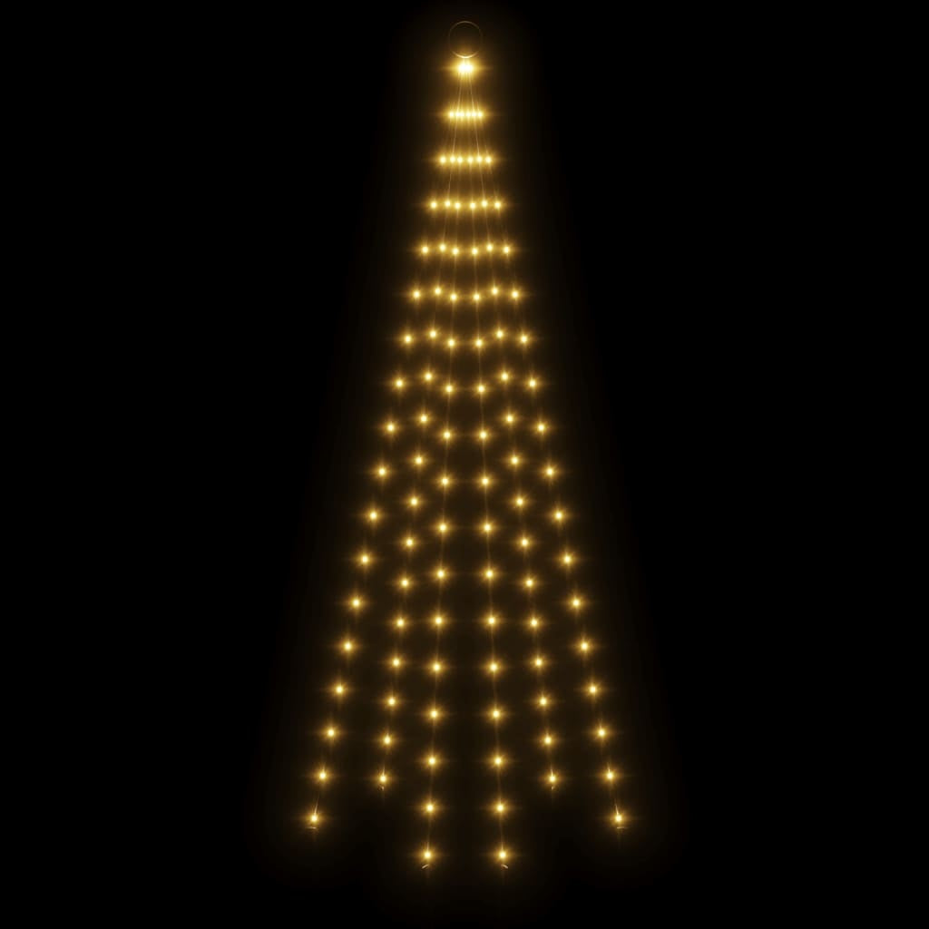 HKM-469715 Warm White LED Christmas Tree for Flagpole 180 cm with 108 Energy-Efficient Lights