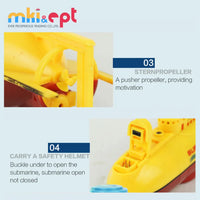 HKM-469715 Waterproof Remote Control Mini Submarine for Kids - EPT336494, Electric RC Boat, 4 Channels, Ages 5-13