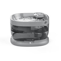 HKM-469779 Large Capacity Wireless Induction Pet Water Dispenser for Dogs and Cats - White, Black, Gray